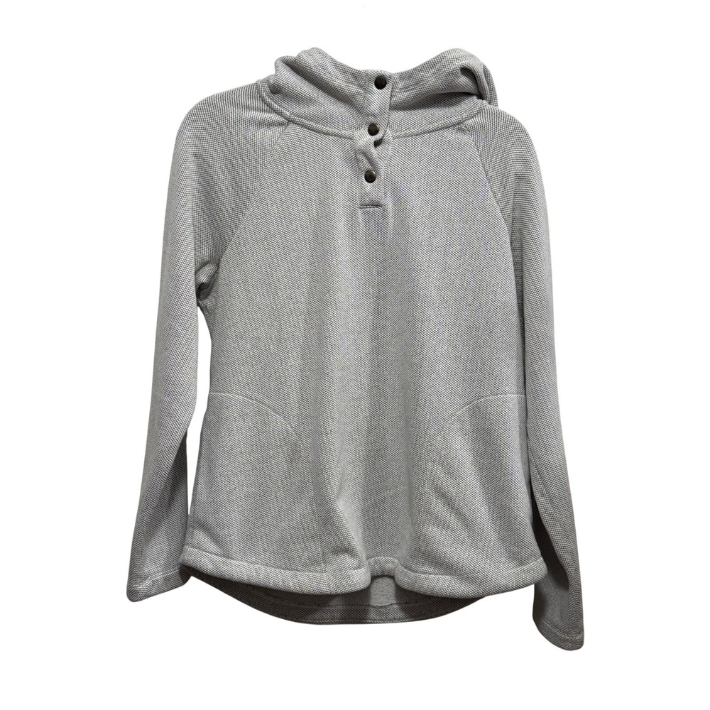 Kyodan Outdoor‎ Womens Gray Honeycomb Knit Snap Neck Hoodie Sweatshirt Size M